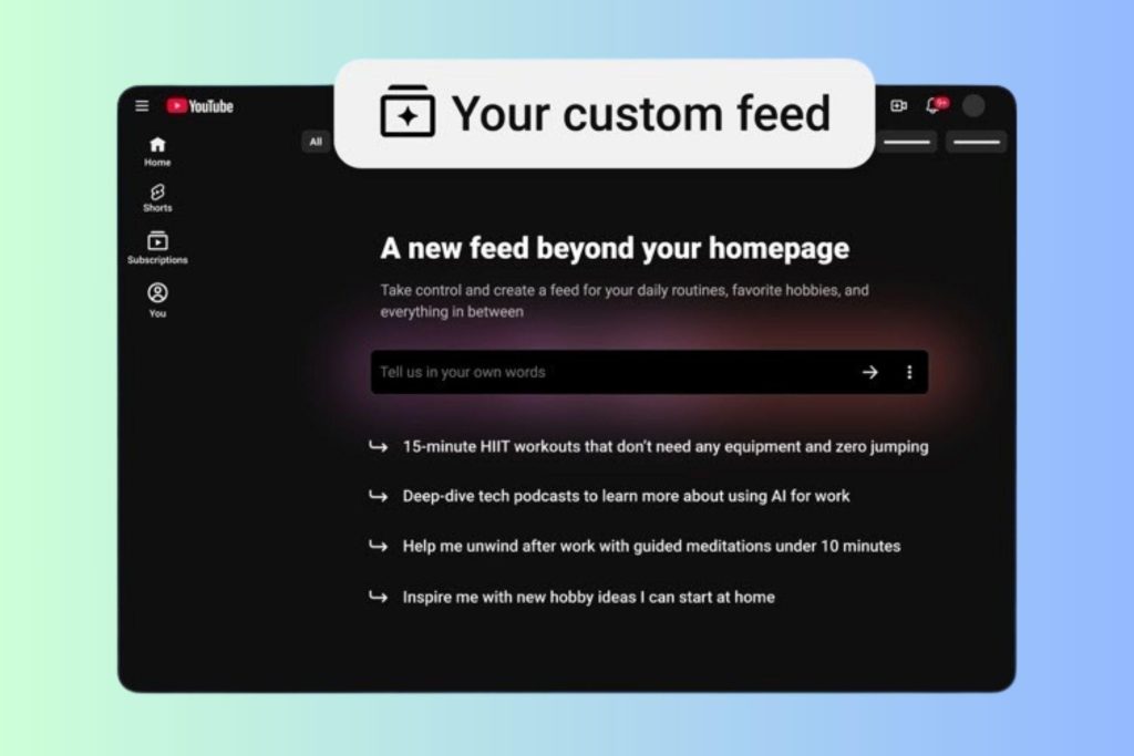 YouTube, AI ile Kişiselleştirilmiş Video Akışı Oluşturmanıza İzin Veriyor
