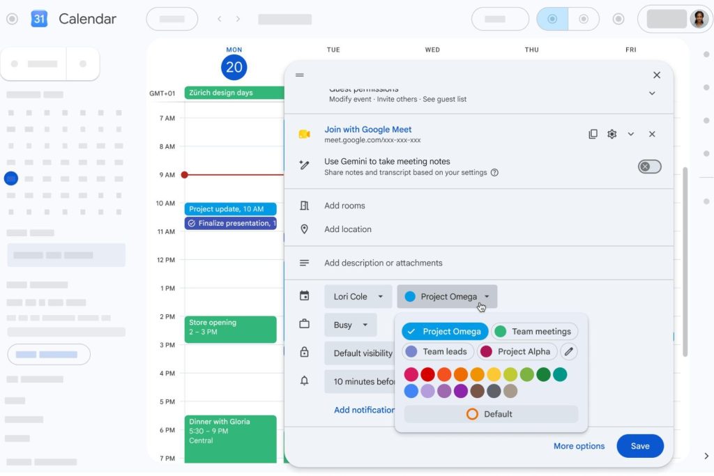 Google Calendar, Etkinlik Renk Paletini 200’e Çıkardı