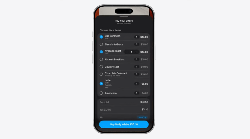 Apple, yeni Siri in Camera özelliğiyle hesap bölmeyi kolaylaştırıyor