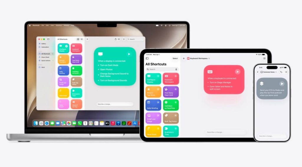 Apple, yeni Shortcuts uygulamasında AI ile iş akışları oluşturmanıza izin veriyor