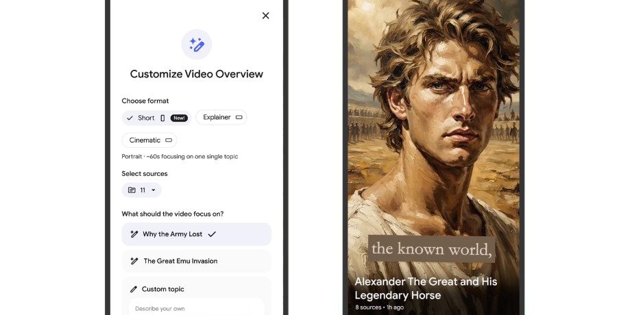 Google NotebookLM, TikTok tarzında 60 saniyelik AI videoları sunuyor