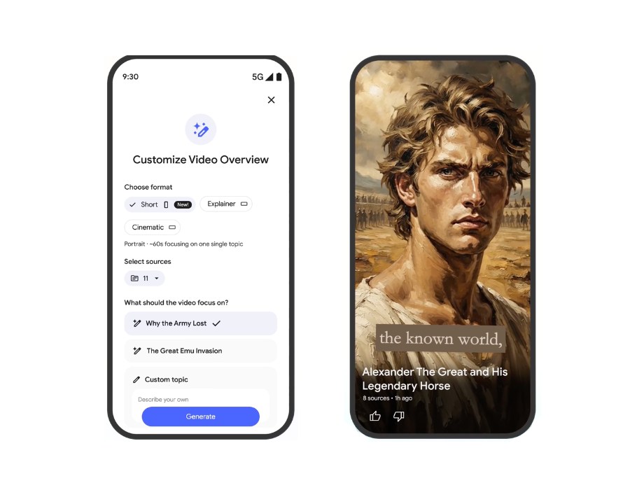 Google NotebookLM, TikTok tarzında 60 saniyelik AI videoları sunuyor